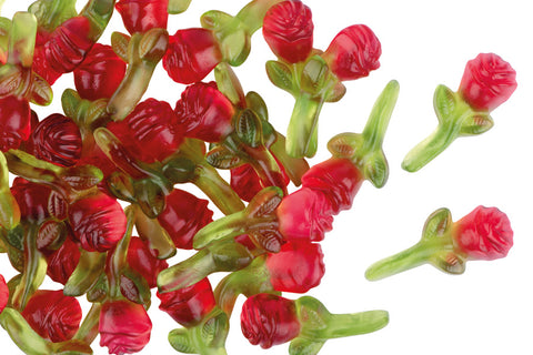 Fruchtgummi Rosen mit Stiel, 500g