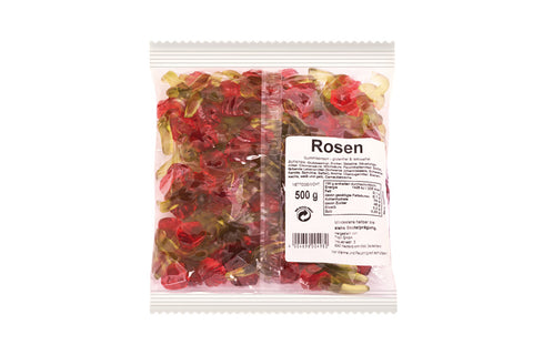 Fruchtgummi Rosen mit Stiel, 500g