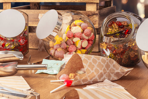 Candy Bar Zubehör Set inkl. 6 Kugelgläser