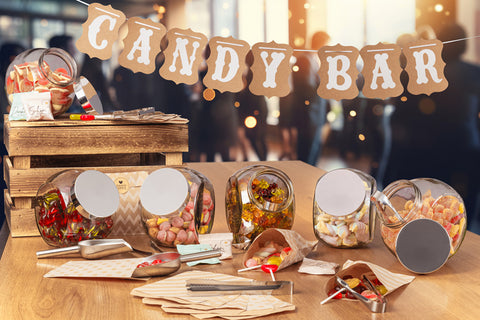 Candy Bar Zubehör Set inkl. 6 Kugelgläser