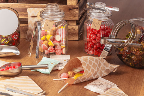 Candy Bar Zubehör Set inkl. 6 Gläser (sortiert)