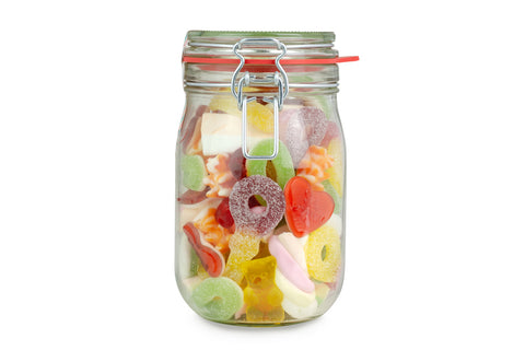 Fruchtgummi Midi Bügelglas Happy Birthday