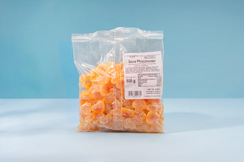 Saure Pfirsich-Herzen, gefüllt, 500g