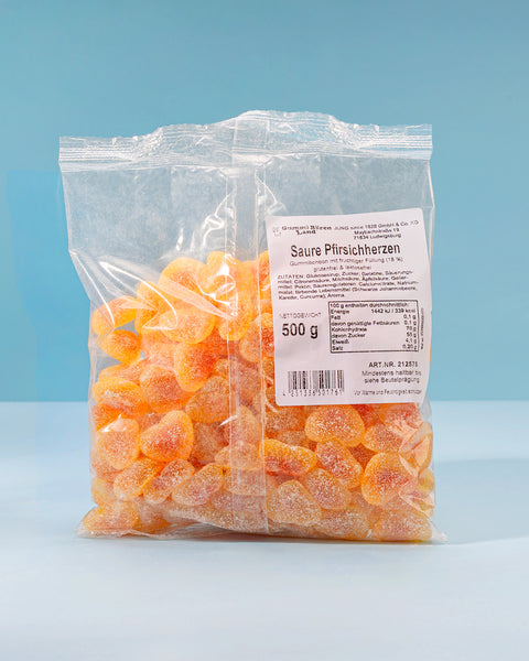 Saure Pfirsich-Herzen, gefüllt, 500g