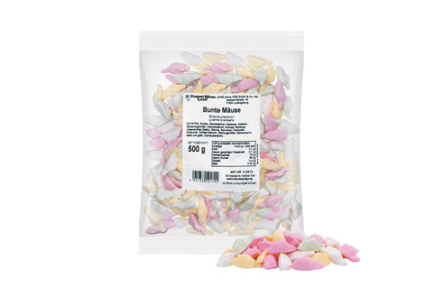 Schaum Zucker Bunte Mäuse, 500g