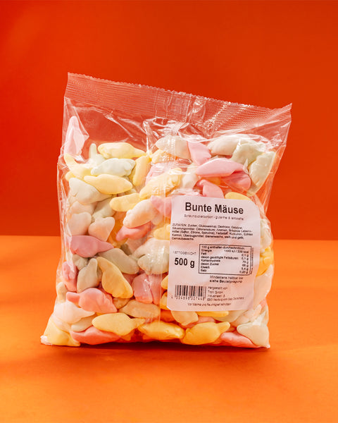 Schaum Zucker Bunte Mäuse, 500g
