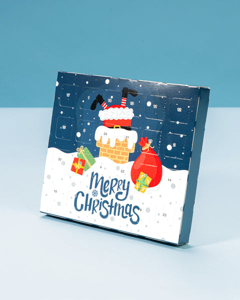 XS Adventskalender mit Brandtkugeln Schokolade - Merry Christmas Kaminunfall