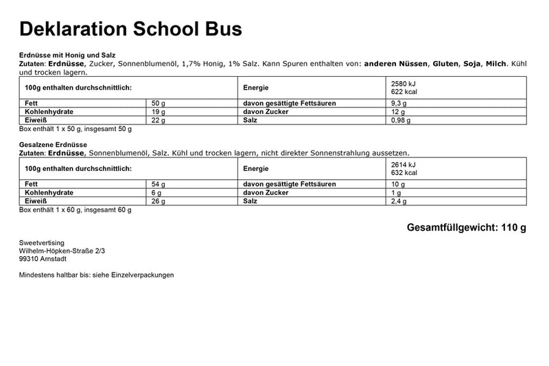 GBL School Bus gefüllt mit Snackdosen