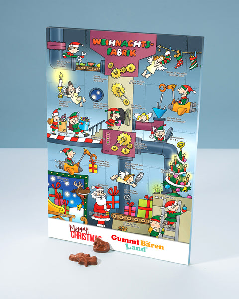 Wand Adventskalender mit Vollmilch-Schokotäfelchen - Rätsel Motiv 1
