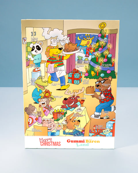 Wand Adventskalender mit Vollmilch-Schokotäfelchen - Rätsel Motiv
