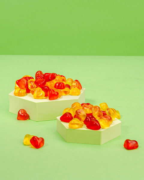 Fruchtgummi Pfirsichherzen – mit Fruchtsaft