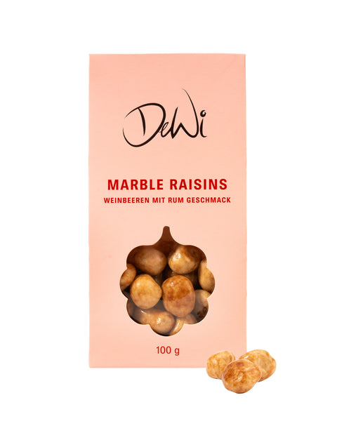 Rumrosinen in Marmorschokolade