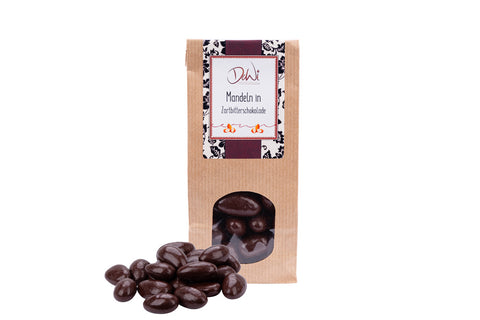Mandeln in Zartbitterschokolade 150g Tüte