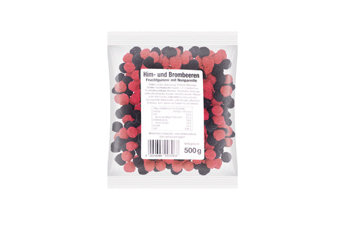 Fruchtgummi Him-/Brombeeren mit Zuckerperlen, 500g