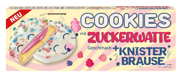 Cookies Zuckerwatte Style mit Knisterbrause