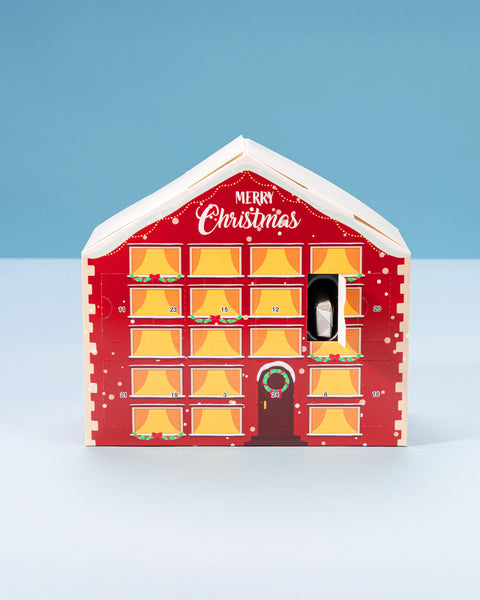 Adventskalender Haus mit Napolitains im Pergaminpapier - Weihnachtshaus