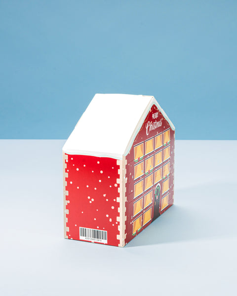 Adventskalender Haus mit Napolitains im Pergaminpapier - Weihnachtshaus