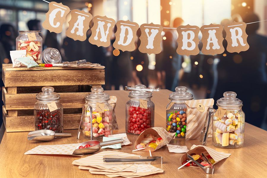 Candy Bar Zubehör Set inkl. 6 Vintage Gläser