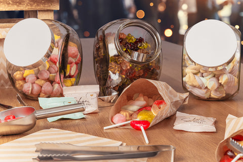 Candy Bar Zubehör Set inkl. 6 Kugelgläser