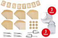 Candy Bar Zubehör Set inkl. 6 Gläser (sortiert)