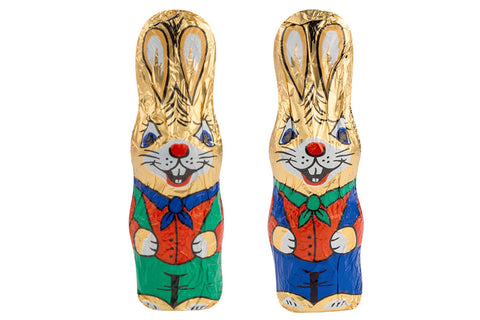 Kleiner Schoko-Hase in Stanniolfolie