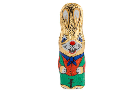 Kleiner Schoko-Hase in Stanniolfolie