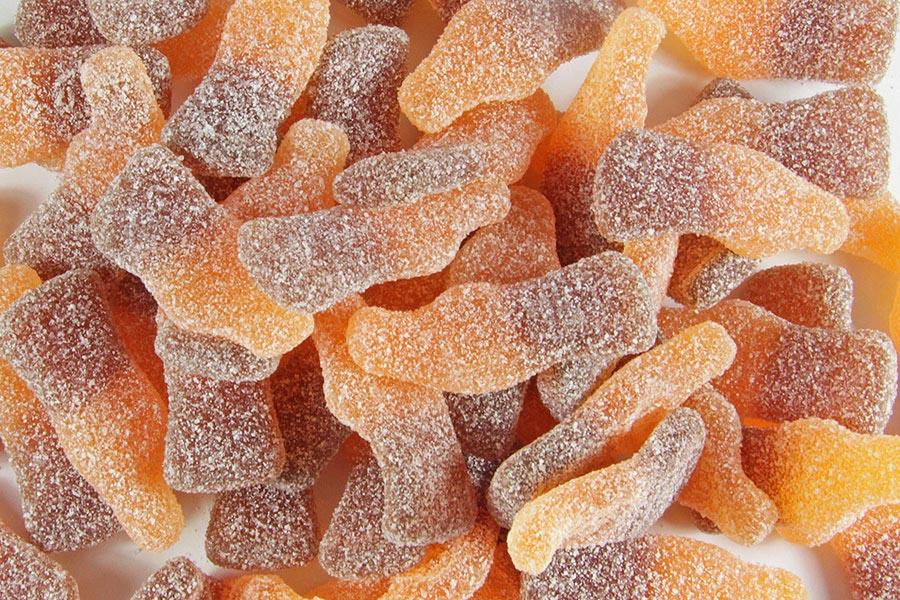 Cola-Orange-Mix Flaschen, sauer - Gummi Bären Land