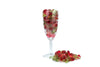 Sektglas gefüllt mit Fruchtgummi Rosen, 150g
