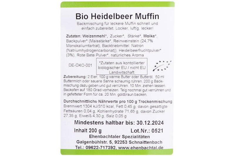 Bio Muffin Teig-Mix Heidelbeere - Gummi Bären Land